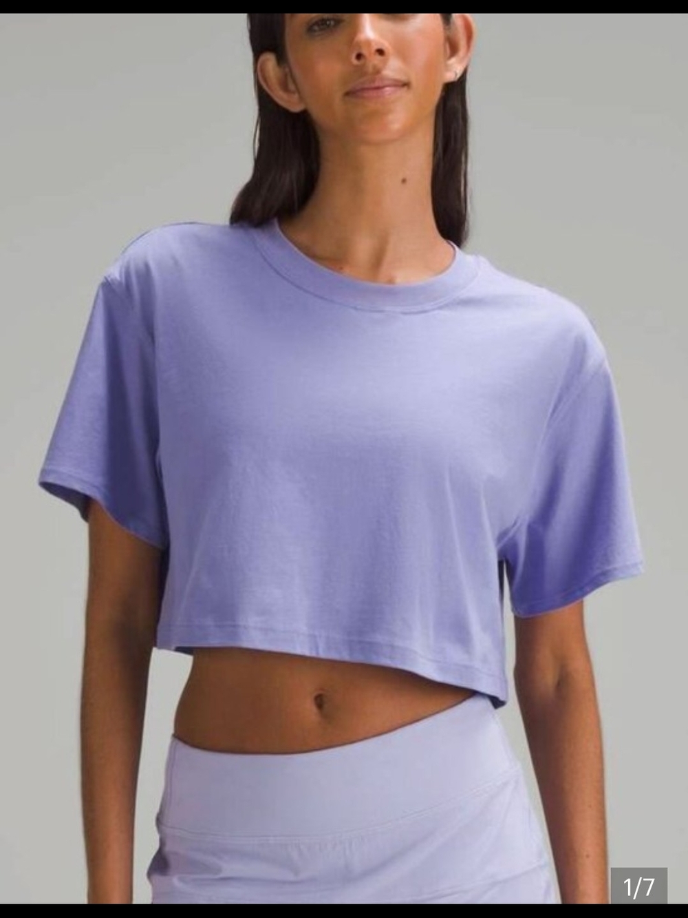 lululemon All Yours Cropped Tee Dark Lavender Size 4 NWT